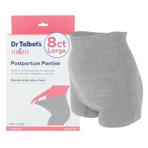 lot 14437 image: Dr. Talbotfts Mom Postpartum Underwear - 8 Count - Size Large Disposable Panties for Postpartum Care - Gray