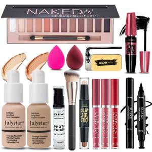 lot 14443 image: All in One Makeup Kit for Women Full Kit, 12 Colors Eyeshadow, Foundation and Primer, Lipsticks, Eyeliner, Mascara, Contour Stick, Brow Soap, Makeup Brush and Sponge, Make Up Gift Set for Women, Teens