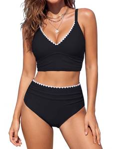 lot 14456 image: BMJL Womenfts High Waisted Bikini Sets Tummy Control Swimsuits Two Piece Bathing Suit Cute Swim Suits 2026 (X-Large, Black)