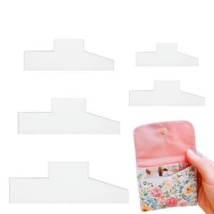 lot 14461 image: DICOSMETIC 5Pcs 5 Sizes Quick and Easy Pouch Template Acrylic Sewing Templates Purses Pocket Making Template Clear Coin Storage Bag Templates for DIY Handicraft Lovers