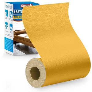 lot 14469 image: Sgooyir Leather Repair Patch Tape Kit, 4in x 63in Self Adhesive Leather Repair Patch for Furniture, Vinyl Leather Repair Kit for Car Seat, Chairs, Couch, Sofa, Boat Yellow