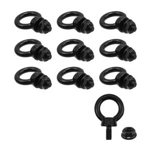 lot 14491 image: HEVSTIL 10PCS M6 Lifting Eye Bolts,Black Stainless Steel Machinery Shoulder Lifting Eye Bolt Ring Shoulder Eye Bolts Ring Eye Bolt with Lock Nuts for Hanging Hammocks, Swing Chairs