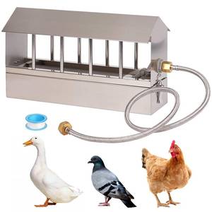 lot 15300 image: KHEARPSL Automatic Chicken Waterer Stainless Steel Chicken Water Feeder Pigeon Water Dispenser with Float Valve Automatic Filling Water Poultry Waterer Fountain for Duck Goose Pigeon Quail
