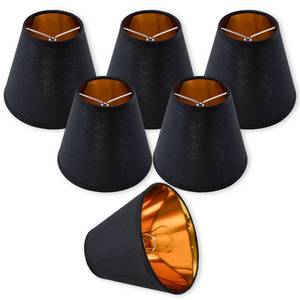 lot 15310 image: TAaMTYH Small Lamp Shade Chandelier Shades Set of 6Fabric Lampshade for Wall LampChandelier ShadesSmall Table LampsFor Cutting Edge Bulbs, Clip-on Fitter Lampshade3in X 6in X 5in