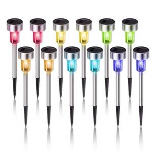 lot 15312 image: Dream Master Solar Lights Outdoor Waterproof, Stainless Steel LED Landscape Lighting, Solar Garden Lights, Outdoor Decorations for Yard, Pathway, Walkway, Patio, Lawn - 12 Pack (Multicolor)