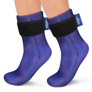 lot 16016 image: Hilph Full Foot Ice Pack Gel Sock for Hot and Cold Therapy - Reusable Cooling Sock for Toe Pain, Plantar Fasciitis and Hot Feet - Easy Slip On Design for Chemotherapy, Postpartum Recovery, 1 Pair, Blue