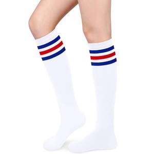 lot 16448 image: Sarfel Red and Blue Striped Socks Women Striped Knee High Socks for Women Red White and Blue Accessories Womens Joker Costume