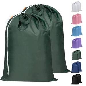 lot 16449 image: Polecasa Extra Heavy Duty Large Laundry Bag with Sturdy Handles and Drawstring Closure, 28 x 36 inches Durable Storage Bags for Basket, Hamper, College, Dorm, Travel, Green