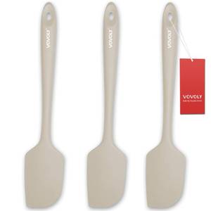 lot 16482 image: 3 Pack Large Silicone Spatula for Kitchen,600°F Heat resistant Rubber Spatulas for Baking,Cooking, Scraping,and Mixing,Non Stick Kitchen Utensils, BPA Free, 11.2 IN, Khaki