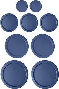 lot 16484 image: Replacement Lids for Pyrex Glass Foood Storage Containers Containers Round (2) 1-Cup (3) 2-Cup (2) 4-Cup (2) 7-Cup (Blue)
