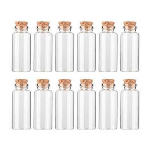 lot 16492 image: HPOPO 12PCS Mini Glass Bottle with Wood Cork Stoppers,30ml DIY Decoration Glass Jars for Halloween Decorations,Wedding Party Favors