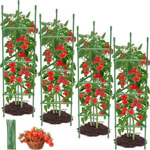 lot 16493 image: 4PCS Tomato Cages for Garden, Tomato Trellis for Raised Garden Bed, 51.2in Tall Cage Plant Support for Pots, Gardening Supplies Trellis for Climbing Plants (4PCSHigh 51.2 Inch)