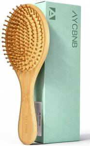 lot 18149 image: AYCBNB Bamboo Hair Brush for Hair Growth, Detangler Hairbrush with Natural Bamboo Bristles, Wooden Paddle Brush for Scalp Massage, All Hair Types, for Women, Men, and Kids