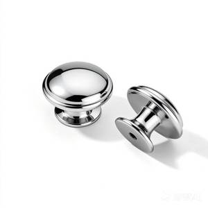 lot 18169 image: khtumeware 2 Pack Knob Vibrant Polished Chrome Cabinet knobs 1-14 inch Solid Heavy Duty Tradition Bifold Closet Door Mushroom Knobs Cabinet Hardware for Kitchens cabinets Dresser Bathroom