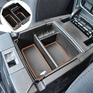 lot 18191 image: EDBETOS Center Console Organizer Tray Compatible with Jeep Wrangler JKJKU 2011-2018 Rubicon Sport Sahara Accessories Armrest Storage Glove Box, Orange