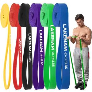 lot 18201 image: LAKENAM Resistance Bands Set, Exercise Workout Pull Up Assistance Bands with 6 Resistance Levels, Muscle Training Straps for Fitness, Working Out, Body Stretching, Physical Therapy, More
