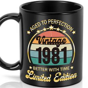 lot 18205 image: LEJIAJINW 45th Birthday Gift for Men, 45 Year Old Birthday Mug for Him, Vintage 1981 Ceramic Coffee Mug, Back in 1981 45th Anniversary Milestone Party Decoration for Retired Man Dad Coworker
