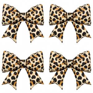 lot 18223 image: 4Pcs Leopard and Cheetah Print Bow Foil Balloons for Girls Spa Party, Baddie Diva Theme, Safari Chic Fashion Girl Coquette CelebrationBetty Party Boop DecorationsGirls Two Fast Racing Decorations