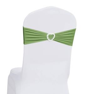 lot 18229 image: Howhic Pack of 30 Spandex Chair Sashes Bows Stretch Chair Cover Band with Buckle Slider Universal Elastic Chair Ties for Wedding Banquet Party Event Decoration (Sage Green)