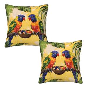 lot 18230 image: Mshutbna Parrot Throw Pillow Covers 18x18 inch Set of 2 Bird Pillow Case Cushion Cover for Home Sofa Couch Living Room Car Decor