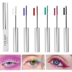 lot 18245 image: BONNIE CHOICE 6Pcs Colored Mascara Set for Eyelashes, Red Pink Purple Green White Black Halloween Colorful Mascara Waterproof Charming Long Lasting Voluminous Motherfts Day Eye Makeup Gifts for Women