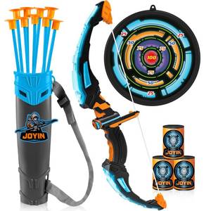 lot 19005 image: JOYIN LED Bow and Arrow for Kids, Light Up Archery Toy Play Set with Suction Cups Arrows, Targets and Arrow Case, Indoor and Outdoor Hunting Play Gift Toys for Boys Girls 6-12