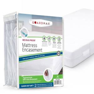 lot 19013 image: Guardmax Queen Mattress Encasement with Zipper, Waterproof, Bed Bug Proof, and Dust Mite Proof Mattress Protector for Queen Size Bed up to 13in Deep, Zippered All Around Jersey Knitted Mattress Cover