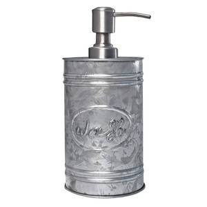 lot 19048 image: Autumn Alley Galvanized Farmhouse Soap Dispenser Kitchen - Rustic Soap Dispenser for Bathroom - Stainless Steel Pump for Hand Wash, Sanitizer, Lotion, Rustic Bathroom Accessories,17.5 oz, Grey