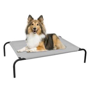 lot 19066 image: PHYEX Heavy Duty Steel-Framed Portable Elevated Pet Bed, Elevated Cooling Pet Cot, 43.5in L x 25.5in W x 7.8in H(M, Grey)