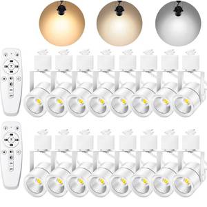 lot 19075 image: MOCAOIRE White Track Lighting Heads H Type LED Track Light Heads Dimmable Rail Ceiling Spotlight Fixtures Accent Art Task,2700K-6500K Stepless Dimming,Flicker Free CRI90 24°10W 1000LM,16 Pack