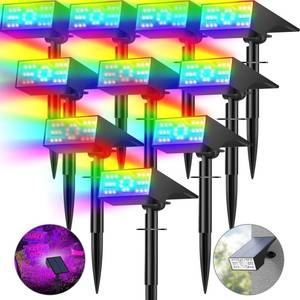 lot 19098 image: Katipeal Solar Color Changing RGB Spot Lights Outdoor, 10 Pack7 Lighting Modes Multicolor Outdoor Lights for Yard Waterproof IP68, Halloween Christmas Solar Landscape Powered Lights Garden Pathway