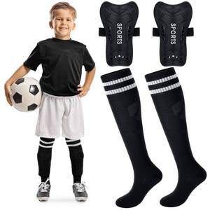lot 19105 image: Syhood Soccer Shin Guards and Socks for Toddler Kids Youth, Lightweight Soccer Shin Pads Protective Defender Gear for 3-5, 5-10, 10-15 Years Old Children Teen Boys Girls Sports Game(S Size,Black)