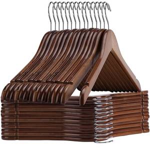 lot 19108 image: Ulimart Wooden Shirt Hangers - Pack of 30 Sturdy Wood Hangers, Ideal for Laundry and Everyday Use, Heavy Duty, Walnut