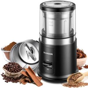lot 19110 image: SHARDOR One Touch Coffee Grinder Electric, Spice, Herb, For Coffee Bean Spices and Seeds with 1 Removable Stainless Steel Bowl, Dry Grinder, Black