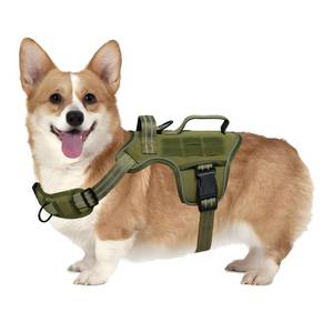 lot 19113 image: Small Dog Harness, Heavy Duty Tactical No Pull Dog Harness, No Choke, Easy On and Off Pet Vest with Molle System, Adjustable Reflective Dog Vest with Breathable Padded for Walking Hiking Training