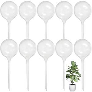 lot 19995 image: Jgalnim 10 PCS Large Clear Plastic Watering Globes,Plant Self-Watering Bulbs,Flower Automatic Water Device,Garden Waterer for Plant Indoor Outdoor Plants Flowers