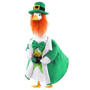 lot 20271 image: Celltestria St Patrickfts Day Goose Outfits for 23in Geese St Patrick Leprechaun Porch Goose Costume Lucky Holiday Goose Clothes for St Patrickfts Day Outdoor Patio Yard Lawn Garden Decoration
