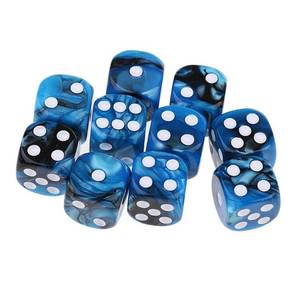 lot 20303 image: Yiotfandoll 10PCS Polyhedral Dice D6 Dice 16mm Acrylic Dice Game Dice for RPG MTG DND Dice Table Games (Blue Black)