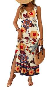 lot 20309 image: Maxi Dress Summer Dresses for Women 2026 Beach Vacation Clothes Tropical Travel Cruise Outfits for Women 2026 Resort Wear Hawaiian Boho Casual Spring Dresses Flowy Long Plus Size Sundresses Dress M