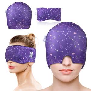 lot 20310 image: my novel things Migraine Relief Cap, Gel Cooling 2 Pack Set, Headache Relief with HotCold Ice Cap, Instant Headache Relief, Reusable Ice Pack for Stress Sinus Relief Migraine Mask Gift for Women Man