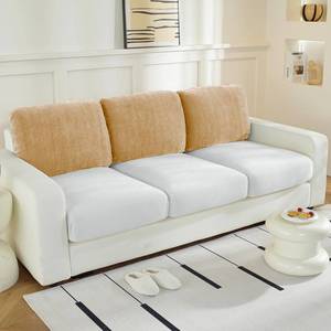 lot 20315 image: WEYOND Large Backrest Cushion Covers Super Stretch Backrest Covers for 3 Cushion Couch Sofa, Couch Back Cushion Covers Featuring with Chenille Yarn (Softer Version, 3PC, Khaki)