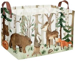 lot 20316 image: Sanjiaofeng Rectangular Kids Basket Animal Storage Bins,Woodland Storage Baskets with Handles.Clothers,Toys,Books,Kidfts Gifts Storage. (Tree animal)