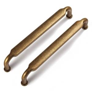 lot 20320 image: Goo-Ki 2 Pack 5 Inch 128mm Hole Center Cabinet Pulls Antique Brass Zinc Alloy Kitchen Drawer Pulls Drawer Handles 5.4 Inch Length 2202-GT-128