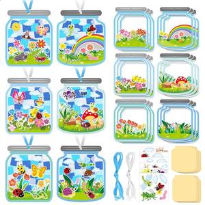 lot 20321 image: Tinlade 24 Pcs Spring Insect Suncatcher Craft Kit Spring Summer Bugs Suncatcher Craft DIY Tissue Paper Decoration Make a Bug Jar Ornament for DIY Summer Party Games Classroom Activities