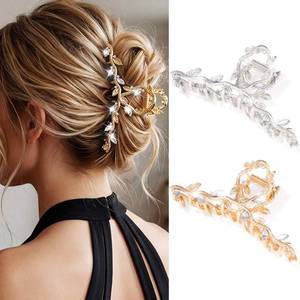 lot 20324 image: CAKURE Gold Claw Clip Fancy Hair Clips Rhinestone Hair Claw Clips Sparkly Hair Accessories for Women (Pack of 2) (a-goldandsilver)