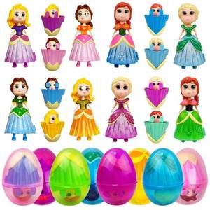 lot 20343 image: Pinkiwine 8 Pack Prefilled Easter Eggs Princess Deformation Egg Toys for Kids Boys Girls Easter Basket Stuffers Gifts Party Favors
