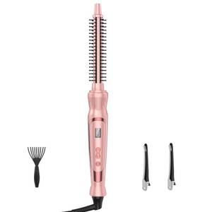 lot 20356 image: USHOW Heated Round Brush 12 Inch Small Curling Brush,Volumizing Thermal Brush 0.5 Inch Ceramic Tourmaline Heated Hot Ionic Iron, Tiny Curling Wand Hair Styler Tool (Pink, 0.5 inch)