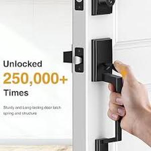 lot 3082 image: Brightify Door Handle Set with Lock Hardware Kit