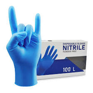 lot 8283 image: Disposable Nitrile Gloves Blue Size L