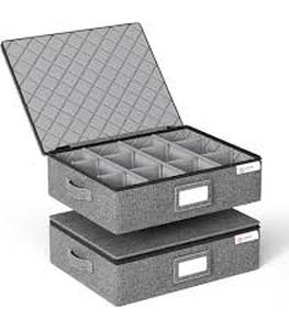 lot 11941 image: Hurzmoro Cup And Mug Storage Box With Dividers ( 2 Coffee Cup Storage Box)